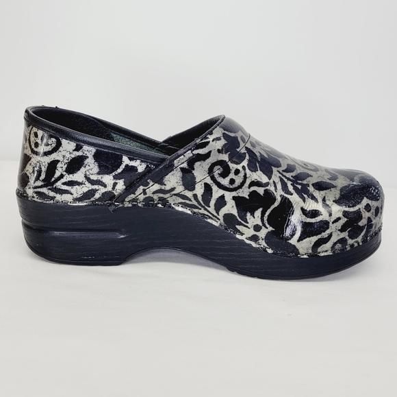 Dansko Professional Floral Metallic Leather Clog - Picture 2 of 10